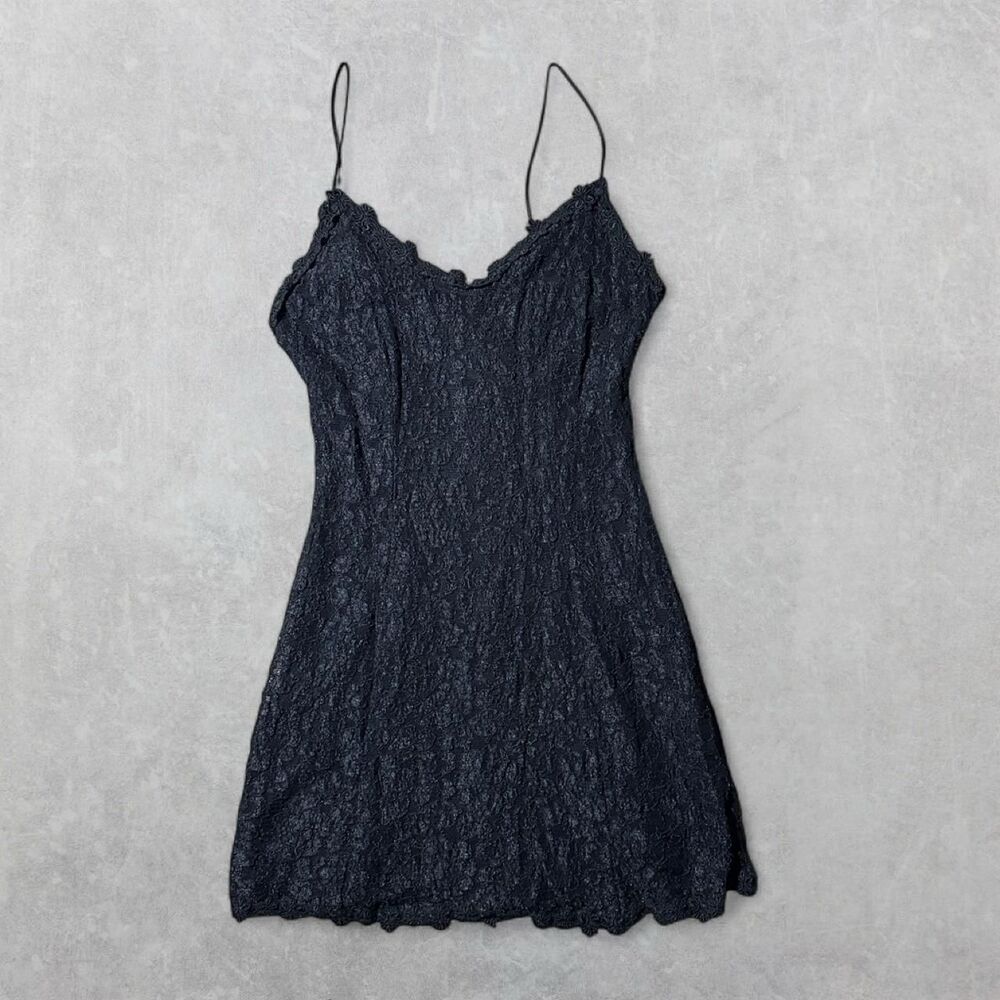 One Up Size Small 90s Style Black Lace Mini Dress